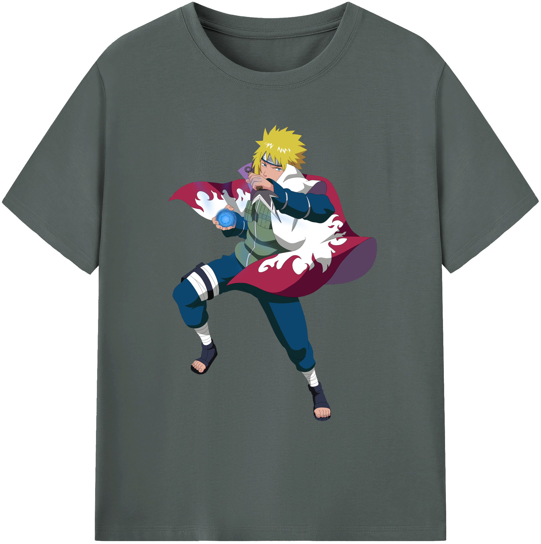 （画像用） NARUTO -ナルト- 波風 ミナト Namikaze Minato 綿100％ メンズ半袖Tシャツ｜肌触りやわらか＆通気性